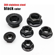 【Big-promotion】 2/10pc M3 M4 M5 M6 M8 M10 M12 Black A2-70 304 Stainless Steel Hex Serrated Spinlock 