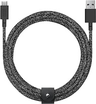 Native Union Belt Cable XL USB-C to USB-A - 10ft Ultra-Strong Charging Cable with Leather Strap Compatible with iPhone 15, Samsung Galaxy Z Fold 5, Flip 5 / S23 Ultra, Pixel 7 Pro, iPad Pro (Cosmos)