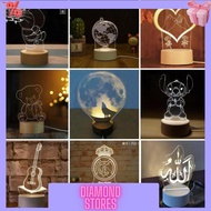 [3 COLORS] 3d acrylic led night light, warehouse sale