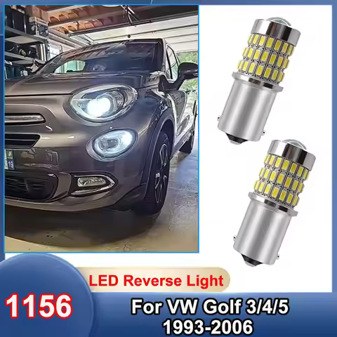 For VW Golf 3/4/5 1993-2006 2x LED Reverse Light Blub Backup Lamp P21W 1156 BA15S 6000K White Car Ac