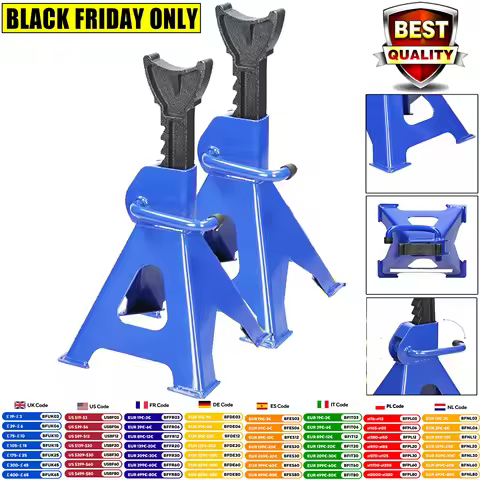 DayPlus Heavy Duty 3 Ton Axle Stands for Car Van Garage Workshop Tool Steel Robust Construction Supp