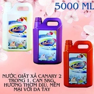 Nước giặt xả cao cấp siêu bền màu 2 trong 1 CANARY 5 LÍT Hương thơm dịu Phù hợp cả giặt máy và giặt