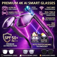 2026 New 4K 8MP HD Camera Smart Glasses Men 150+Language Translation ChatGPT Music Photos &Video Blu