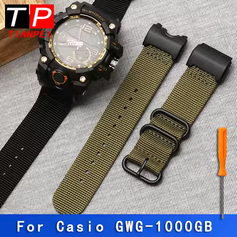 High Quality Nylon Watch Band For CASIO G-Shock Modified Big Mud King GWG-1000-1A/A3/1A1 GB/GG 24mm 