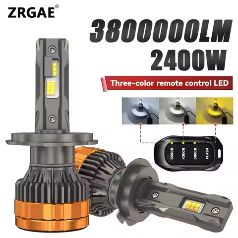 H4 H7 H11 LED Strobe H1 H8 H9 Diode HB3 HB4 9005 9006 CANbus with cu Remote Control Tri color 6500K 