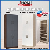 iHOME SABAH FURNITURE 🔥READY STOCK🔥4 Door Shoes Cabinet/6 Shelves Layered/Kasut Kabinet/Rak Kasut