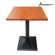 Anusarin โต๊ะหน้าสี่เหลี่ยมจัตุรัสหนา 3 ซม ฐานเหล็กพ่นสีต่อตัวได้ Squared Table Wooden Top Steel Fra