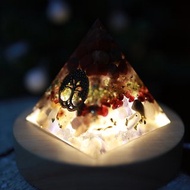【畢業禮物】波波草生命之樹2奧剛金字塔小夜燈Orgonit水晶療癒
