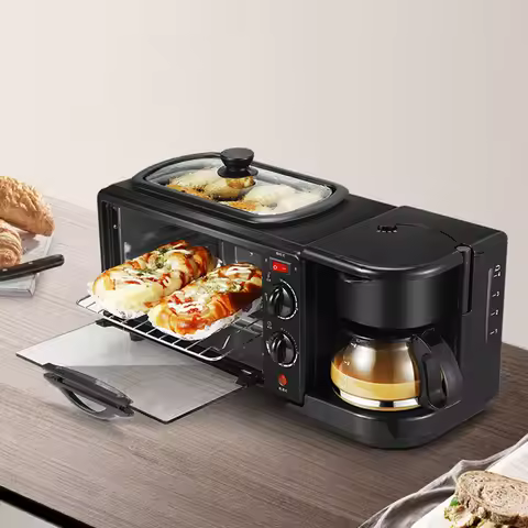 Multifunctional Toaster Electric Oven Breakfast Sandwich Maker Bread Maker Full Automatic Coffee Mac