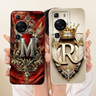 For Huawei P60 Pro P 60 P60 Art Royal Crown Initial Letter Phone Casing P60Pro P60Art P60 Lens Prote