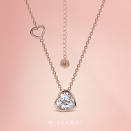 Mizuchol- สร้อยเงินแท้ประดับพลอยแท้ White Topaz -Mini Heart Necklace