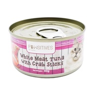 Pawsitives Cat Wet Food White Meat Tuna with Crab Sticks (80g)