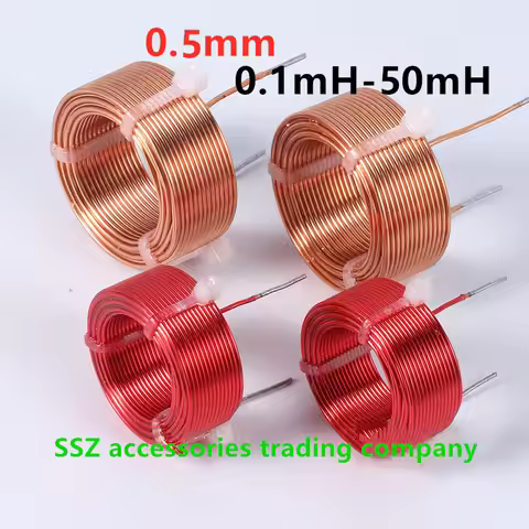 0.5mm yellow oxygen-free copper air-core inductor coil 0.1mH-5.0mH