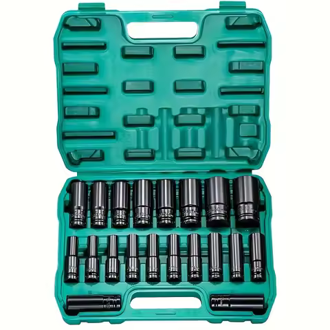 20pcs 8-32mm Electric Wrench Socket Head Extension Complete Set Of Air Cannon Socket,Hexagonal Screw