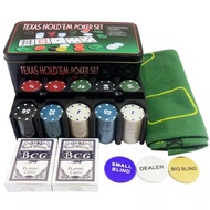 Texas Holdem Poker Game Casino Game Set Texas Hold em Chips Coins Poker Card Toys