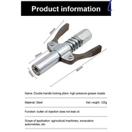 Double Handle Grease Coupler Heavy-Duty Quick Lock Release Grease Gun Coupler