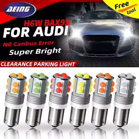 2×H6W LED Clearance Side Marker Parking Lights Bulbs BAX9S 64132 No Error For Audi A4 B5 B6 Avant S-