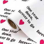 WRAPAHOLIC 1 Year Anniversary Wrapping Paper Roll - Mini Roll - 17 Inch x 16.5 Feet - One Year Down 