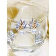 S925 Luxurious Golden Swan Pearl Earrings