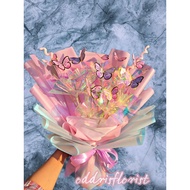 Mariposa unicorn cotton candy LED bouquet butterfly bouquet LED light butterfly bouquet/