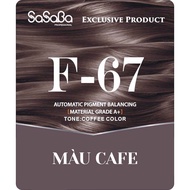 NHUỘM MÀU NÂU CAPHE SASABA F-67--- Phủ Bạc Trực Tiếp Cân Bằng Tóc 450ML