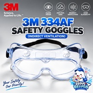 3M 334AF Safety Goggles Anti-Fog | Indirect Ventilation Protective Eyewear | Over-Glasses Safety Gog