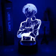 「 YUYANG Lighting 」 Acrylic Table Lamp Anime Attack on Titan for Home Room Decor Light Cool Kid Child Gift Captain Levi Ackerman Figure Night