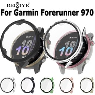 Hard Edge Shell Full Glass Screen Protector Film Case For Garmin Forerunner 970 Frame Cover