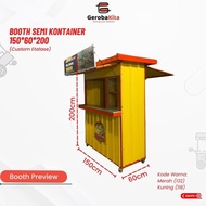 booth semi kontainer ukuran 150x60x200 custom etalase branding atas 2