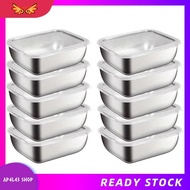 [ap4l43.] Flip-Top Lids 10pcs Stainless Steel Food Storage Containers Reusable Fridge Organizers for