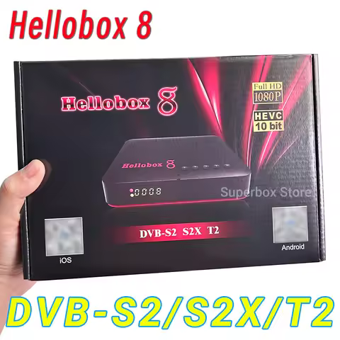 Hellobox 8 Satellite Receiver DVB-S2/S2X/T2 DVB Player Built-in WiFi H.265 HEVC Full HD 1080P hellob