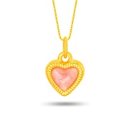 SK Jewellery Rosy Heart 999 Pure Gold Pendant