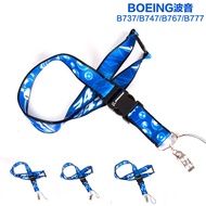 BOEING BOEING B777 Airplane Model Blue Wide Version ID Holder Lanyard Unit Card Holder Badge Boardin