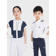 Summer Equestrian T-Shirt Riding Equestrian Top Short-Sleeved Boys Girls Anti-Ultraviolet Knight Clo