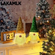 LAKAMLK Christmas Gnome Figurine, Fabric Sequin Pointed Hat Lighted Gnome Decoration,  Freestanding 