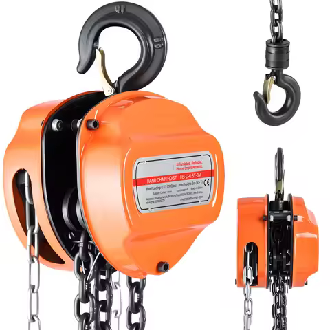 SucceBuy Hand Chain Hoist Manual Chain Block with Upgrade G80 Galvanized Chain 10 ft/20ft Lifting He