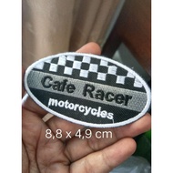 Cafe racer embroidery patch oval grey fashion accessories