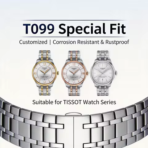Replacement Watch Band for Tissot T099 Chemin des Tourelles Stainless Steel Bracelet 21mm