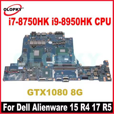 DDR51 LA-F552P with i7-8750HK i9-8950HK CPU GTX1080 8G GPU for Dell Alienware 15 R4 17 R5 laptop mot