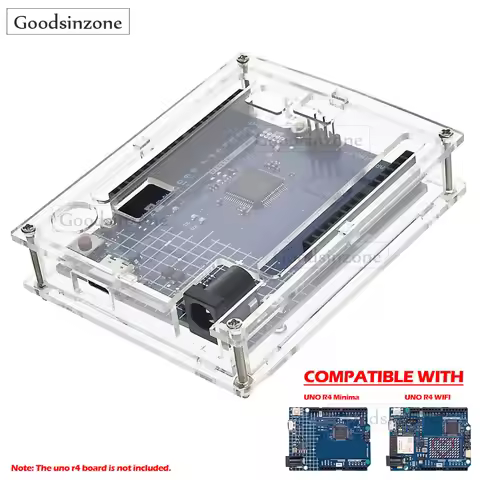 Acrylic Case for Arduino UNO R4 - Transparent Protective Enclosure for UNO R4 Minima/WiFi Boards