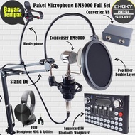 Cod Paket Microphone Bm8000 Full Set Plus Soundcard F8 Woopower +