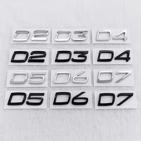 3D Auto ABS Badge Emblem Sticker for Volvo D2 D3 D4 D5 D6 D7 Logo V40 S40 S60 S70 S80 V50 Exterieur 