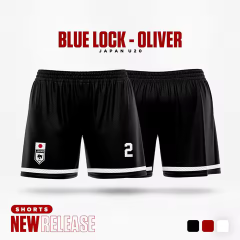 Custom Blue Lock Japan U20 Black Cartoon Anime Jersey Men Shorts Summer 2025 Fashion Women Short Pan