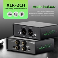 XLR 2CH Dual Channel Audio Isolator Ground Loop Noise Canceller with 3 Speed Gain for Studio Live So