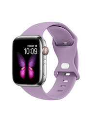 1入組男女適用時尚休閒單色矽膠蝴蝶扣手錶帶，適用於 Apple Watch 38mm、40mm、41mm、45mm、44mm、42mm、49mm，柔軟舒適防水手帶適用於 Apple Watch Series SE 8/7/6/5/4/3/2/1替換錶帶智能手錶配件