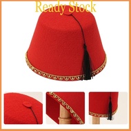 royal Bead Trim Moroccan Fez Hat Turkish Hat for Men with Black Tassels Tarboosh Hat Pasha Fez Egypt