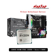 AMD Ryzen 5 5600X R5 5600X CPU + ASROCK B450M STEEL LEGEND Motherboard Suit Socket AM4 All new but w