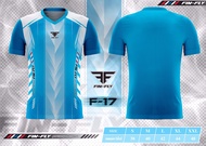 เสื้อกีฬา เสื้อบอล F17 รุ่นใหม่สุด เสื้อกีฬาสีฟ้า แขนสั้น คอวี สวยสุดๆ ใส่สบาย