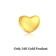 high-quality YUNLI 999 Pure Gold Real 24K Gold Heart Pendant Necklace Solid 18K AU750 Gold Chain for