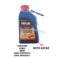 100% ORIGINAL YAMALUBE RS500 15W-50 SEMI SYNTHETIC ENGINE OIL 4T MINYAK HITAM 1 LITRE Y15ZR LC135 VF